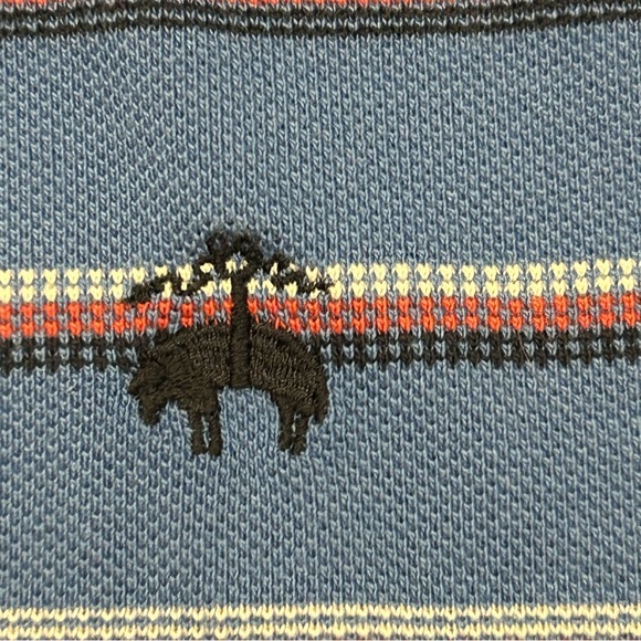 Brooks Brothers 1818 Blue Striped Cotton Pique Henley L - Picture 5 of 9